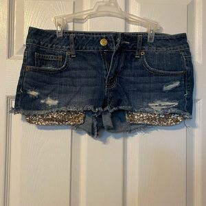 American eagle shorts with gold pockets